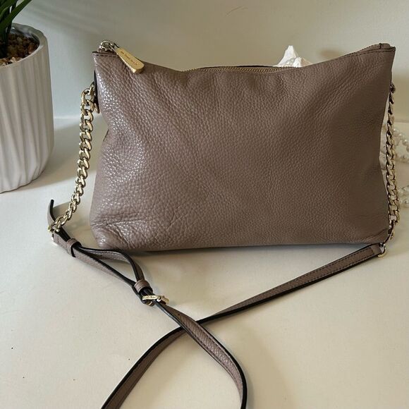 Michael Kors Taupe Pebble Leather Crossbody Chic Everyday Shoulder Bag - Picture 6 of 6